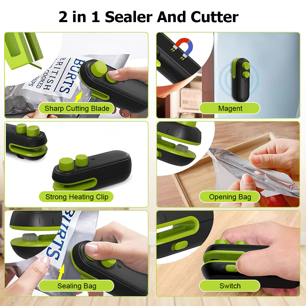 ZIPP ™ Sealer 2 IN 1 USB SEALER WITH CUTTER